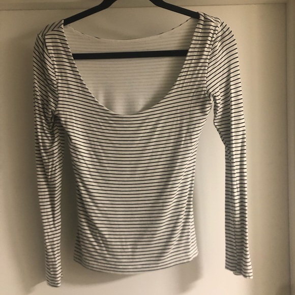Form fitting Carly Jean top. White with black stripes. Only wore a few times. - Picture 2 of 4